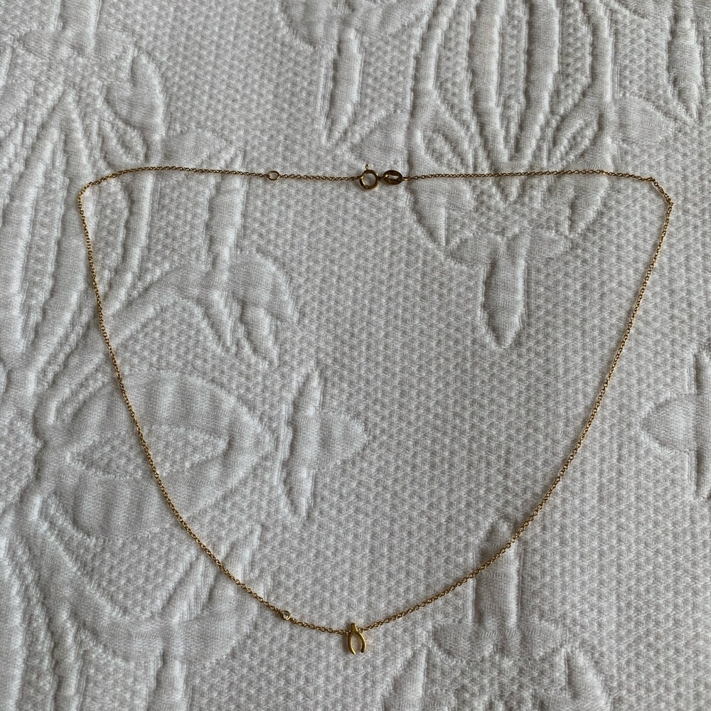 Gold Wishbone Necklace